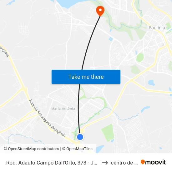 Rod. Adauto Campo Dall'Orto, 373 - Jardim Dos Ipes, Sumaré to centro de paulinia map