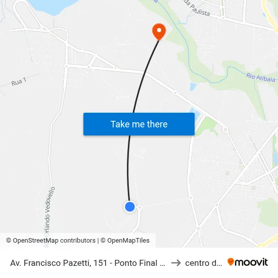 Av. Francisco Pazetti, 151 - Ponto Final Da Linha 664 - São Bento, Paulínia to centro de paulinia map