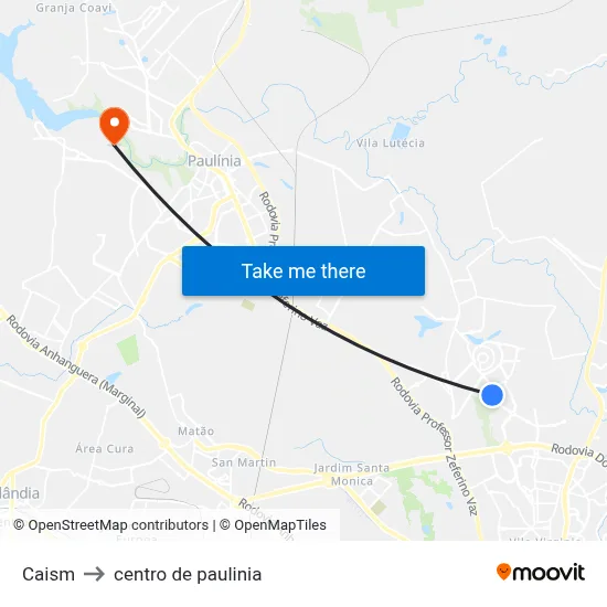 Caism to centro de paulinia map