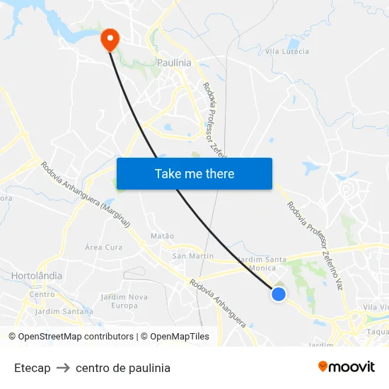 Etecap to centro de paulinia map