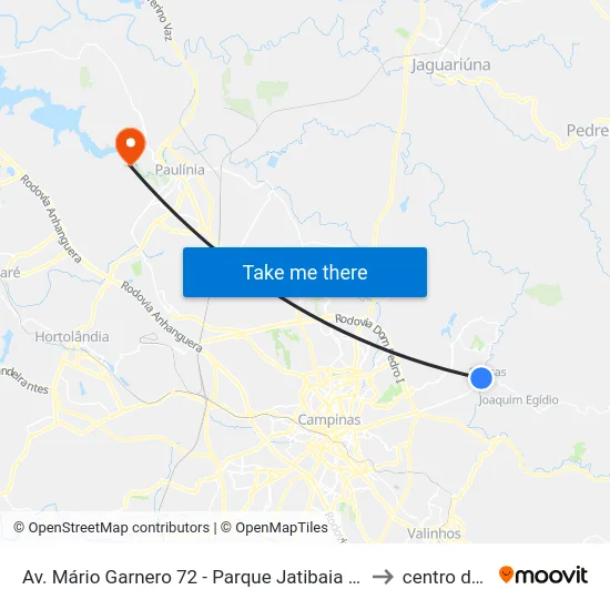 Av. Mário Garnero 72 - Parque Jatibaia (Sousas) Campinas - SP Brasil to centro de paulinia map