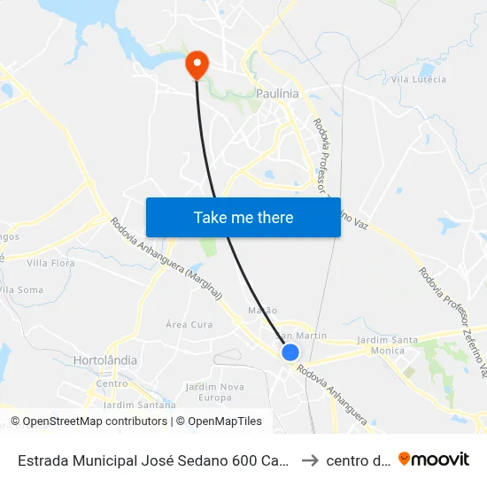 Estrada Municipal José Sedano 600 Campinas - São Paulo 13069-335 Brasil to centro de paulinia map