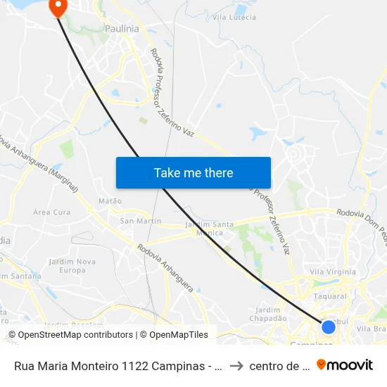 Rua Maria Monteiro 1122 Campinas - São Paulo 13025 Brasil to centro de paulinia map