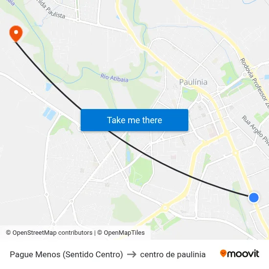 Pague Menos (Sentido Centro) to centro de paulinia map