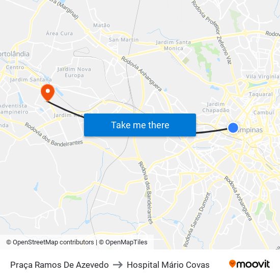 Praça Ramos De Azevedo to Hospital Mário Covas map