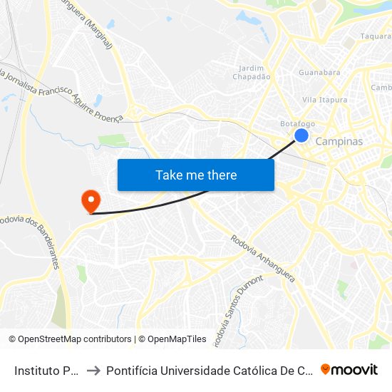 Instituto Penido Burnier to Pontifícia Universidade Católica De Campinas - Puc-Campinas (Campus II) map