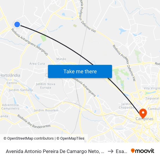 Avenida Antonio Pereira De Camargo Neto, 784-1204 to Esamc map