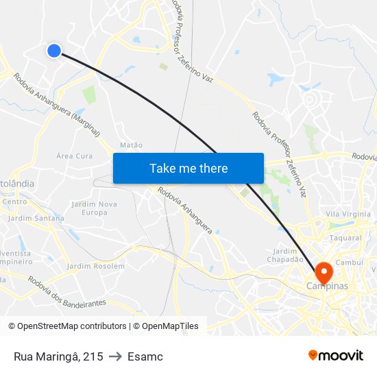 Rua Maringâ, 215 to Esamc map