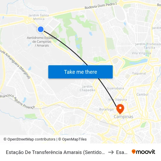 Estação De Transferência Amarais (Sentido Centro) to Esamc map