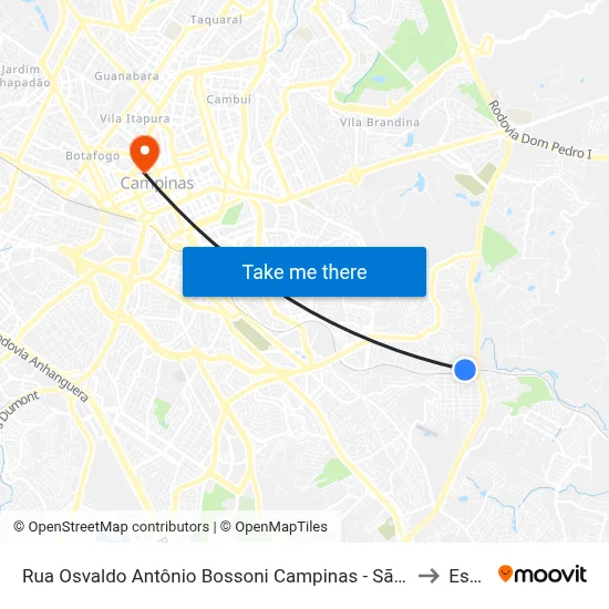 Rua Osvaldo Antônio Bossoni Campinas - São Paulo 13101 Brasil to Esamc map