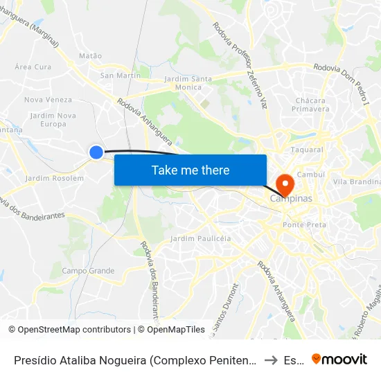 Presídio Ataliba Nogueira (Complexo Penitenciário Campinas-Hortolândia) to Esamc map