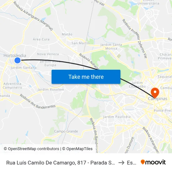 Rua Luís Camilo De Camargo, 817 - Parada São Francisco De Assis to Esamc map
