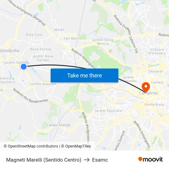 Magneti Marelli (Sentido Centro) to Esamc map