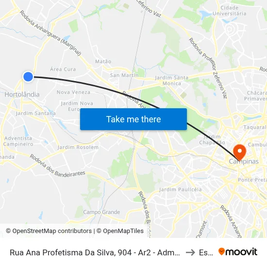 Rua Ana Profetisma Da Silva, 904 - Ar2 - Administracao Regional D, Sumaré to Esamc map