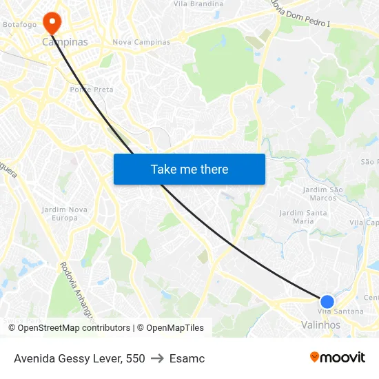 Avenida Gessy Lever, 550 to Esamc map