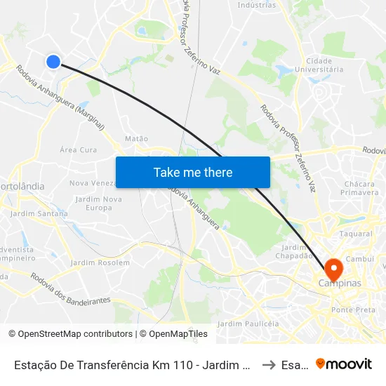 Estação De Transferência Km 110 - Jardim Maria Antonia to Esamc map