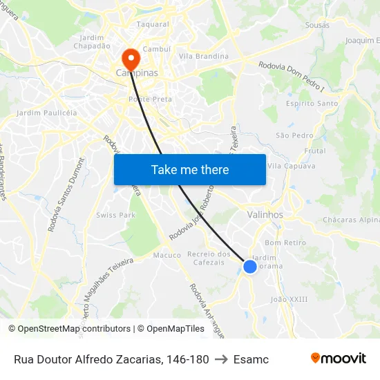 Rua Doutor Alfredo Zacarias, 146-180 to Esamc map
