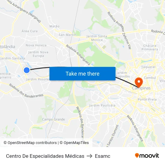 Centro De Especialidades Médicas to Esamc map
