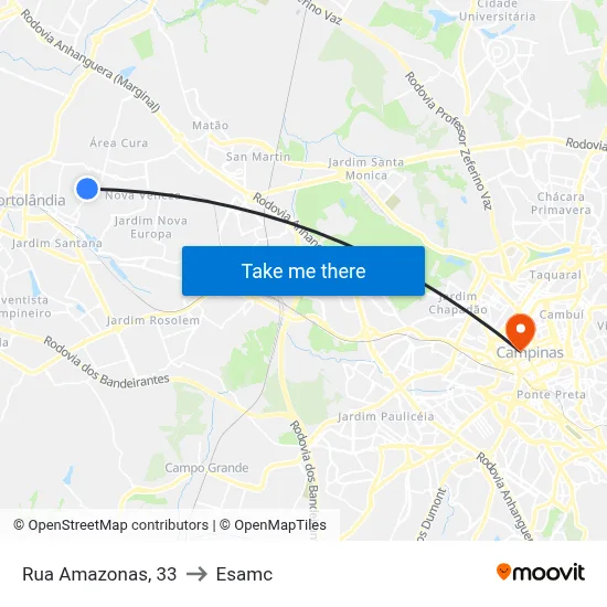 Rua Amazonas, 33 to Esamc map