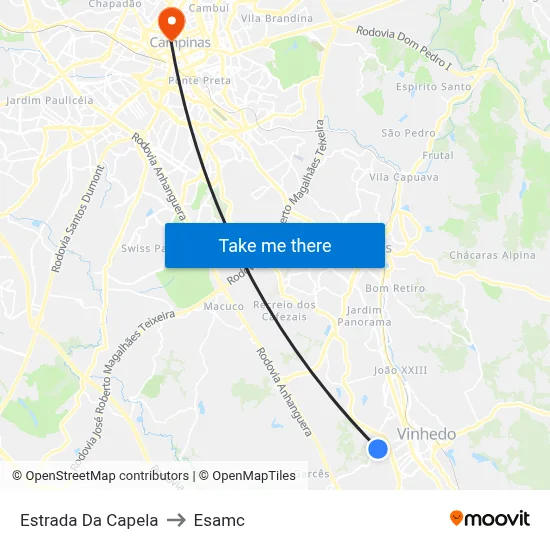 Estrada Da Capela to Esamc map