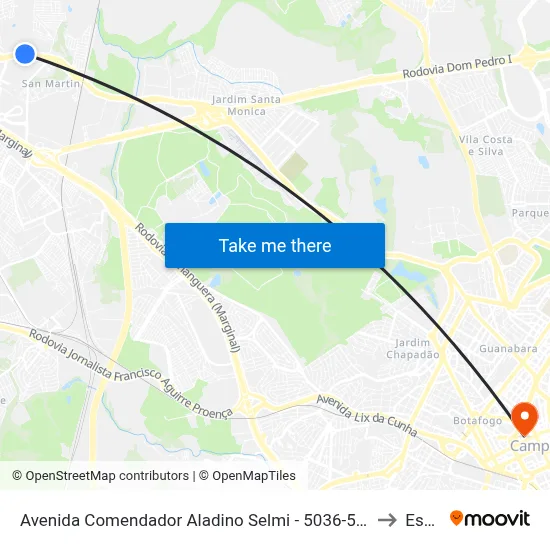 Avenida Comendador Aladino Selmi -  5036-5244 - Vila San Martin to Esamc map