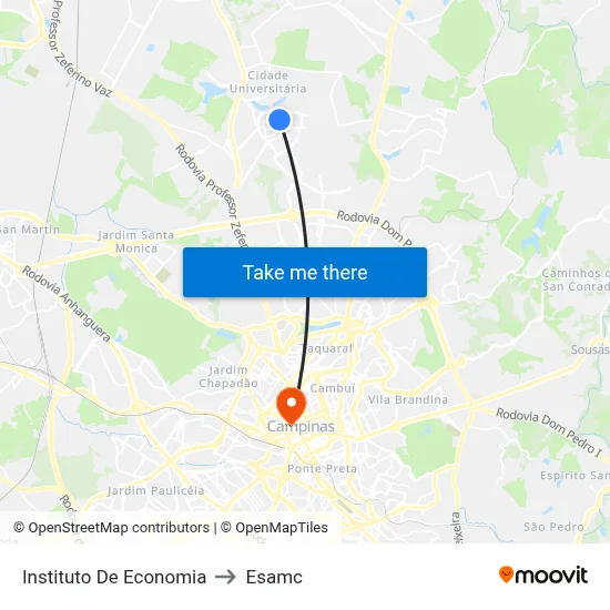 Instituto De Economia to Esamc map