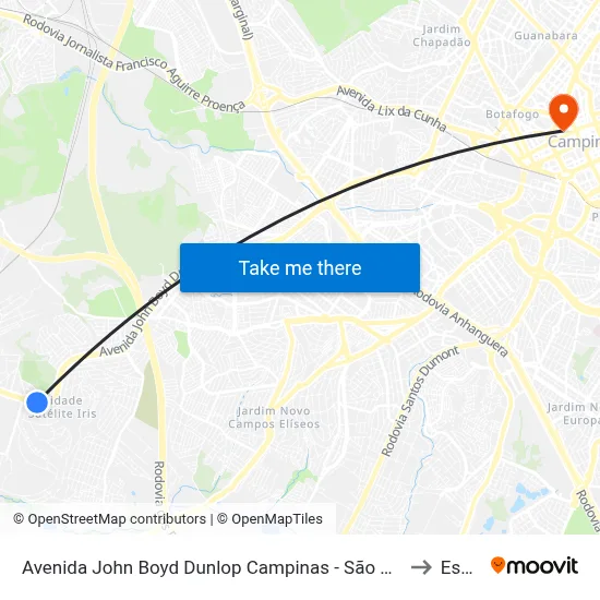 Avenida John Boyd Dunlop Campinas - São Paulo 13059 Brasil to Esamc map