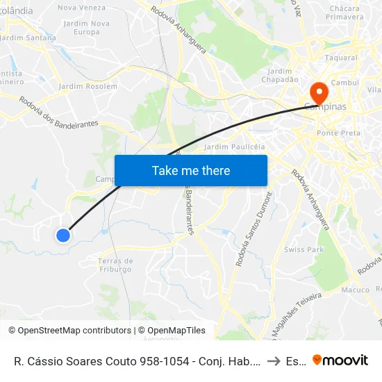 R. Cássio Soares Couto 958-1054 - Conj. Hab. Parque Itajai Campinas - SP Brasil to Esamc map