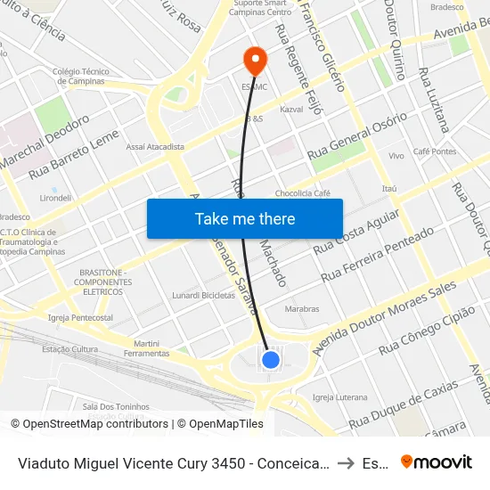 Viaduto Miguel Vicente Cury 3450 - Conceicao Campinas - SP Brasil to Esamc map