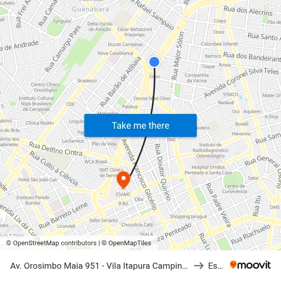Av. Orosimbo Maia 951 - Vila Itapura Campinas - SP 13023-002 Brasil to Esamc map