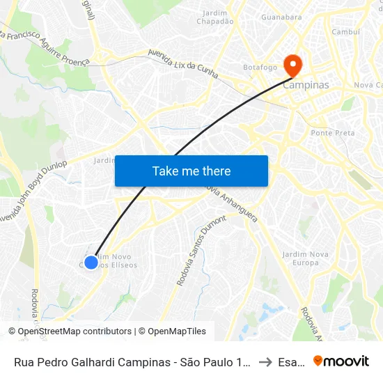 Rua Pedro Galhardi Campinas - São Paulo 13060 Brasil to Esamc map