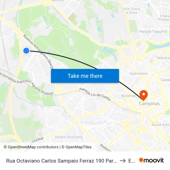 Rua Octaviano Carlos Sampaio Ferraz 190 Parque Via Norte Campinas - SP 13065-700 Brasil to Esamc map