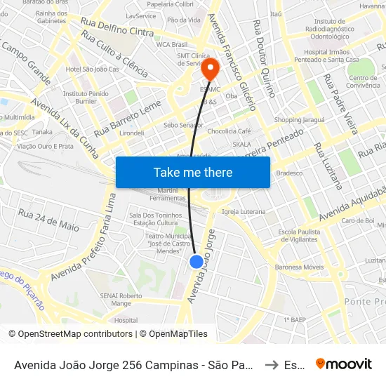 Avenida João Jorge 256 Campinas - São Paulo 13035-680 Brasil to Esamc map