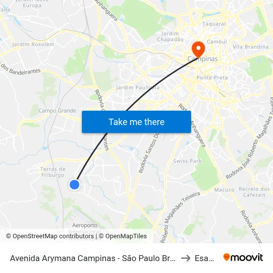 Avenida Arymana Campinas - São Paulo Brasil to Esamc map