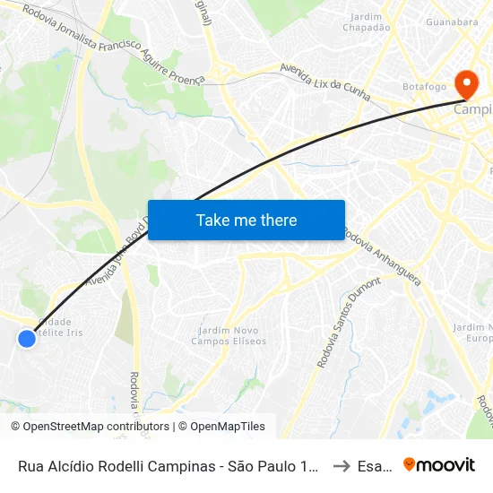 Rua Alcídio Rodelli Campinas - São Paulo 13059 Brasil to Esamc map