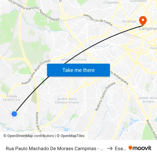 Rua Paulo Machado De Moraes Campinas - São Paulo Brasil to Esamc map