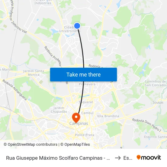 Rua Giuseppe Máximo Scolfaro Campinas - São Paulo 13083 Brasil to Esamc map