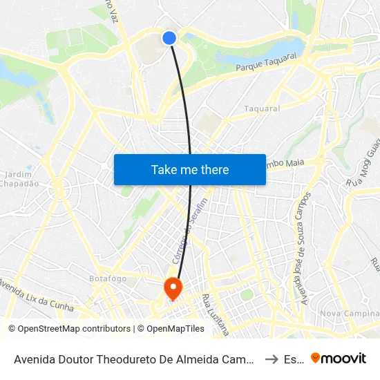 Avenida Doutor Theodureto De Almeida Camargo Campinas - São Paulo Brasil to Esamc map
