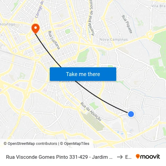 Rua Visconde Gomes Pinto 331-429 - Jardim Ouro Branco Campinas - SP 13100-504 Brasil to Esamc map
