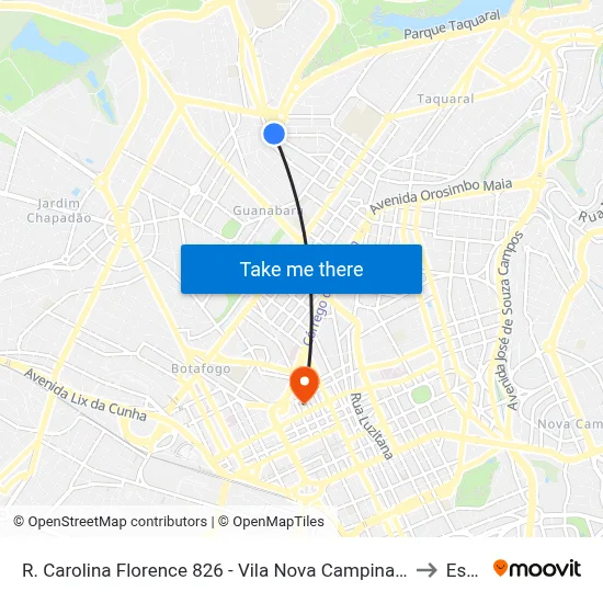 R. Carolina Florence 826 - Vila Nova Campinas - SP 13073-076 Brasil to Esamc map