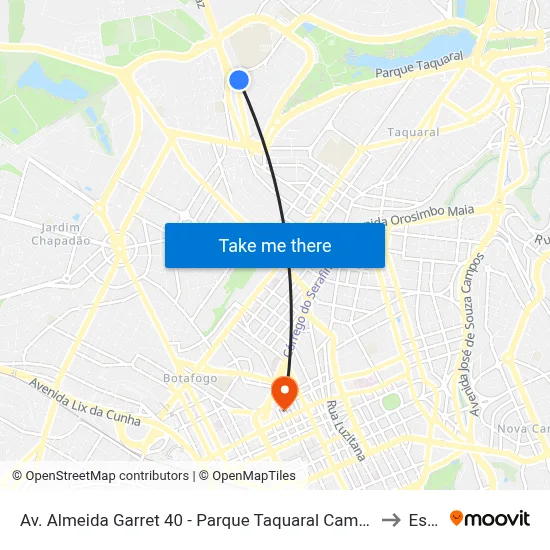 Av. Almeida Garret 40 - Parque Taquaral Campinas - SP 13087-291 Brasil to Esamc map