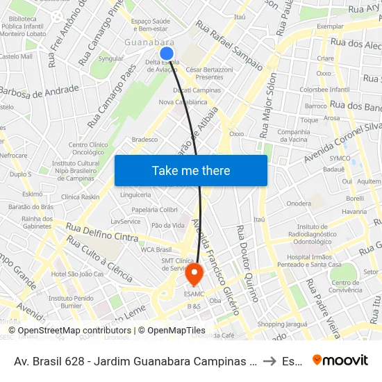 Av. Brasil 628 - Jardim Guanabara Campinas - SP 13073-012 Brasil to Esamc map