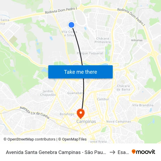 Avenida Santa Genebra Campinas - São Paulo 13081 Brasil to Esamc map