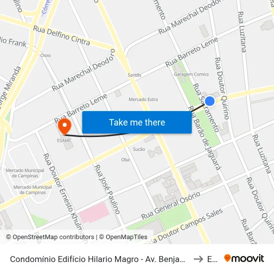 Condomínio Edifício Hilario Magro - Av. Benjamin Constant 1287 - Centro Campinas - SP Brasil to Esamc map