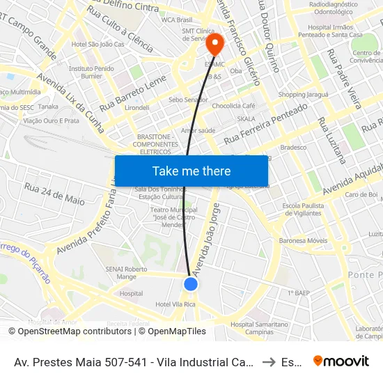 Av. Prestes Maia 507-541 - Vila Industrial Campinas - SP Brasil to Esamc map