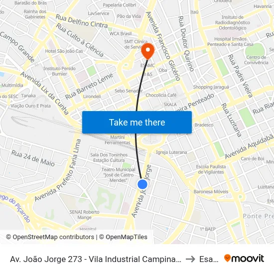 Av. João Jorge 273 - Vila Industrial Campinas - SP Brasil to Esamc map