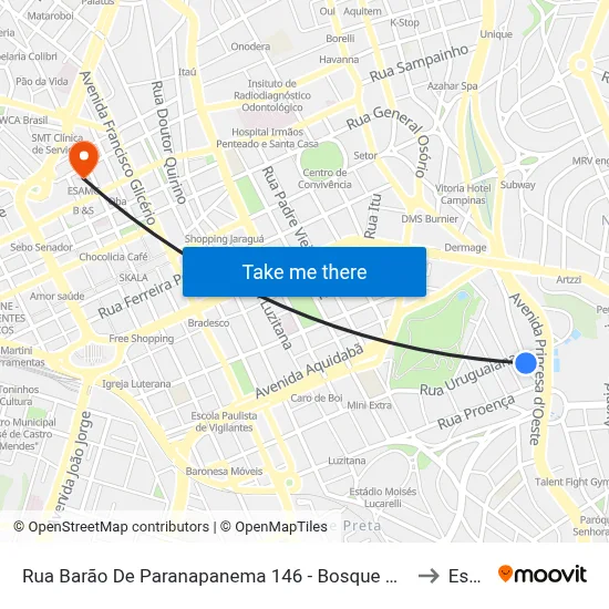 Rua Barão De Paranapanema 146 - Bosque Campinas - SP Brasil to Esamc map