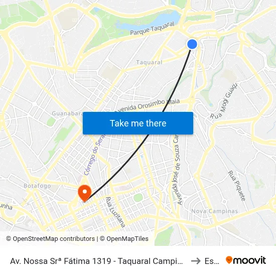 Av. Nossa Srª Fátima 1319 - Taquaral Campinas - SP 13076-000 Brasil to Esamc map