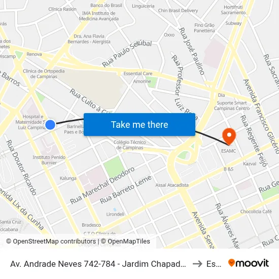 Av. Andrade Neves 742-784 - Jardim Chapadao Campinas - SP Brasil to Esamc map
