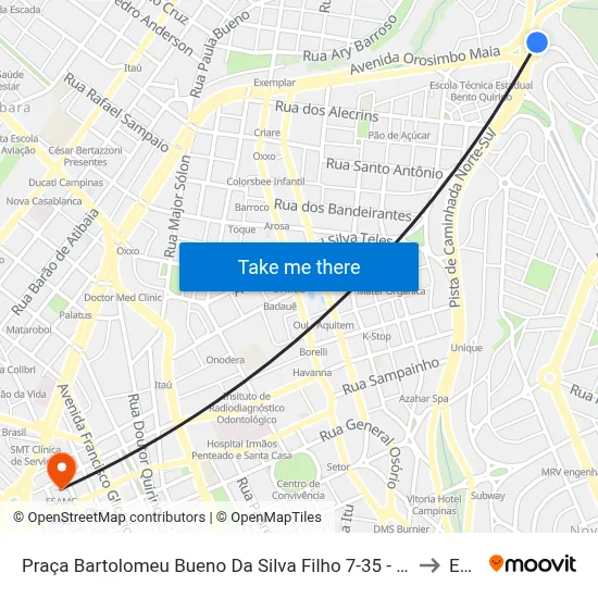 Praça Bartolomeu Bueno Da Silva Filho 7-35 - Chácara Da Barra Campinas - SP Brasil to Esamc map